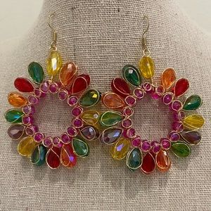 Artisan Handmade Colorful Beaded Earrings💚💛🧡❤️🩷